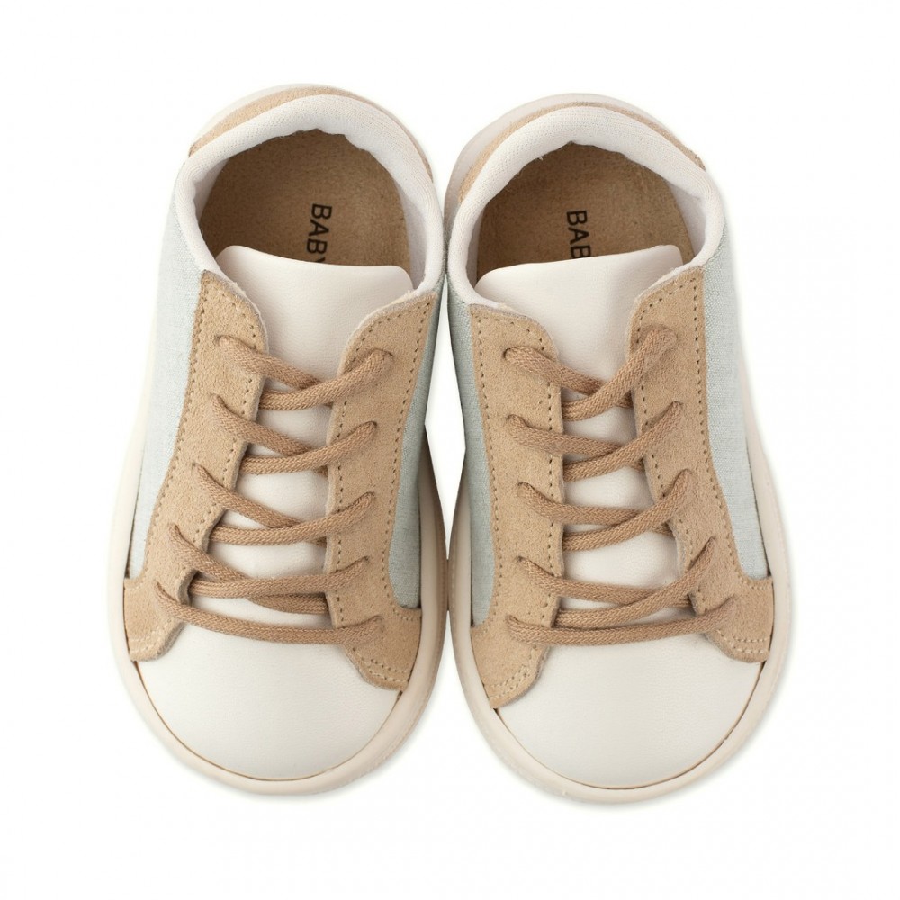 Παπούτσια Babywalker μπεζ λευκό μέντα για Αγόρι 3039