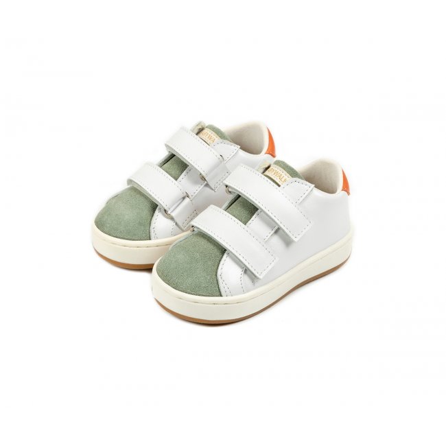 Παπούτσια Babywalker λευκό μέντα κοραλί για Αγόρι- 5217-3