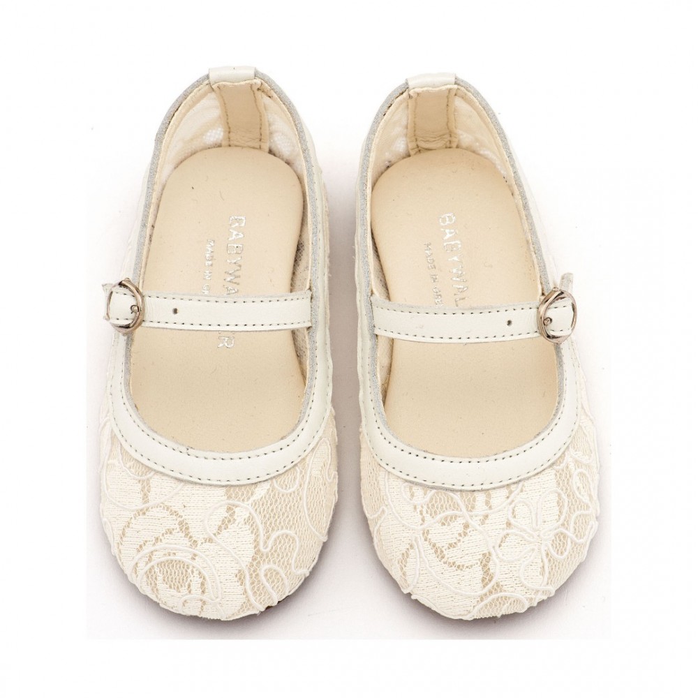 Παπούτσια Babywalker για Κορίτσι 5897 ιβουάρ δαντέλα