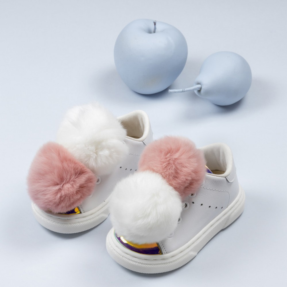 Παπούτσια Babywalker λευκό ροζ για Κορίτσι- 5808