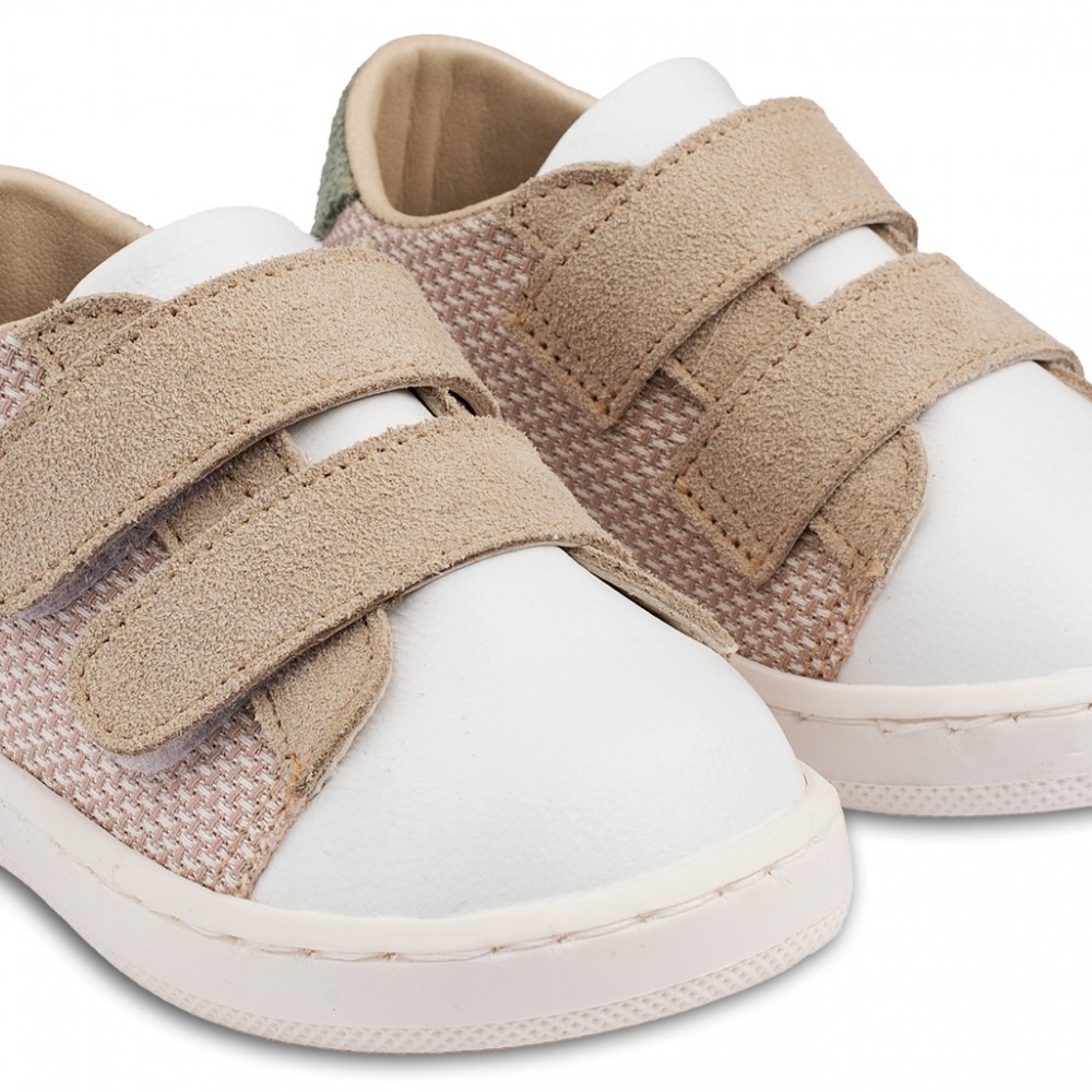 Παπούτσια Babywalker λευκό μπεζ μέντα για Αγόρι 2104