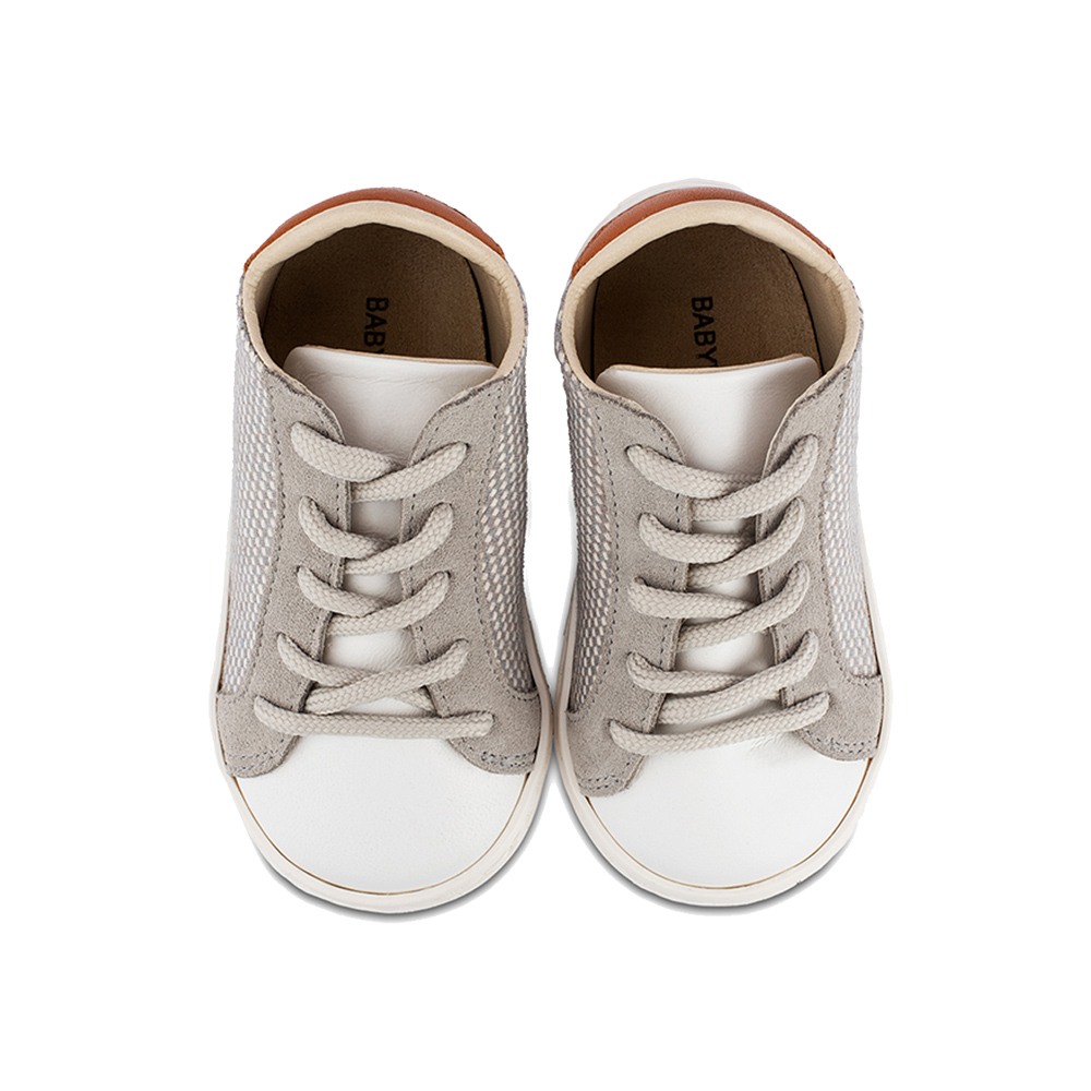 Παπούτσια Babywalker γκρι λευκό ταμπά για Αγόρι 4207-1