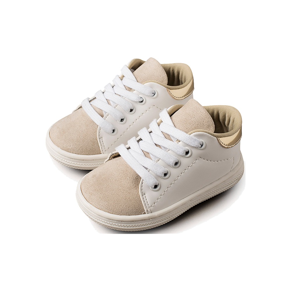 Παπούτσια Babywalker λευκό μπεζ για Αγόρι 3037-1