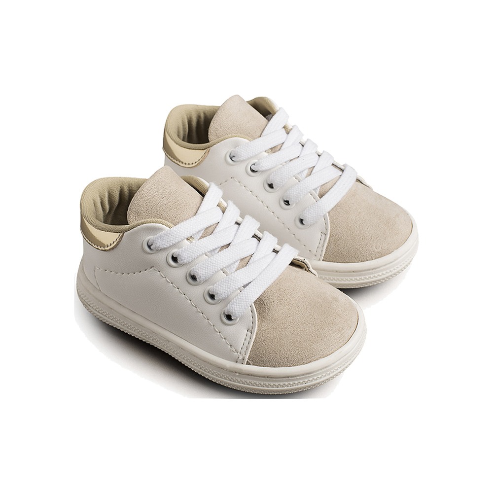 Παπούτσια Babywalker λευκό μπεζ για Αγόρι 3037-1