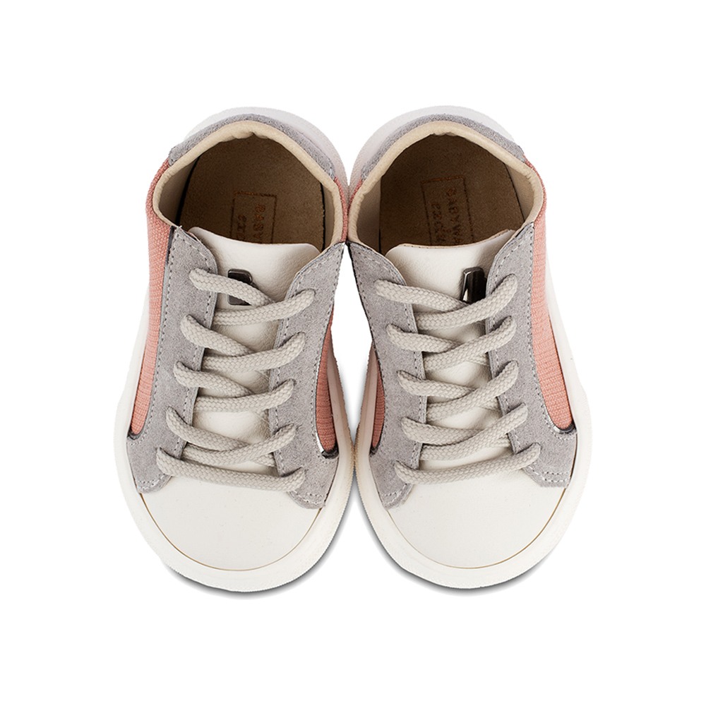 Παπούτσια Babywalker λευκό γκρι ροδί για Αγόρι 5254-1