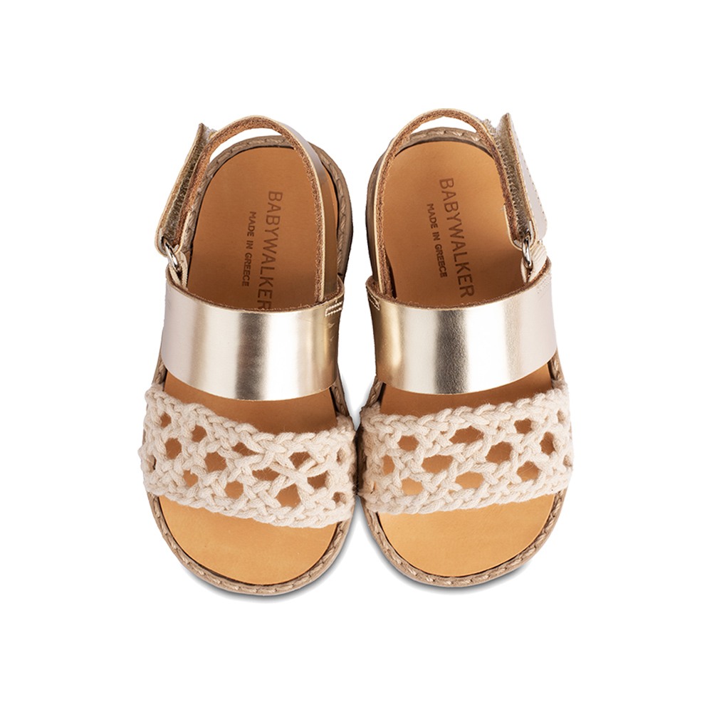 Παπούτσια Babywalker χρυσό ιβουάρ για Κορίτσι 0089