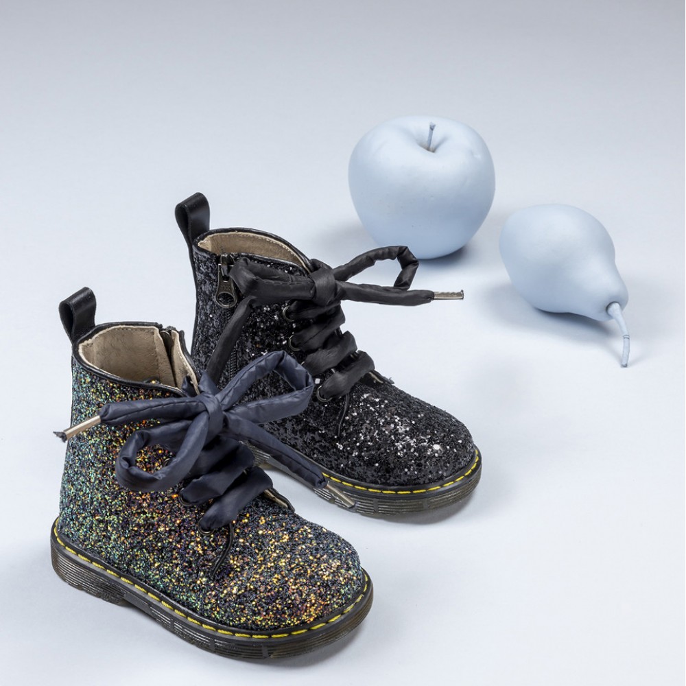 Παπούτσια Babywalker γκλίτερ μαύρο για Αγόρι- 5661-1