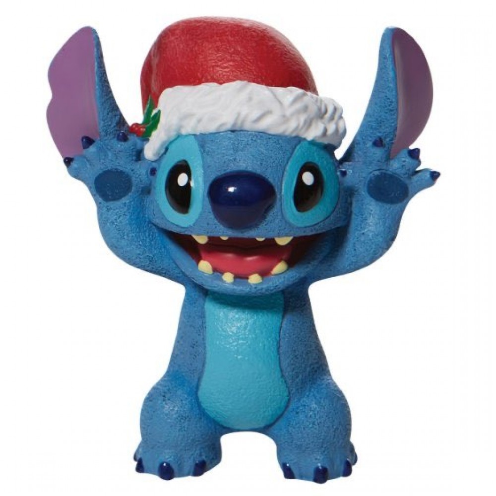 Διακοσμητική φιγούρα Stitch με καπέλο Άγιου Βασίλη 8 cm
