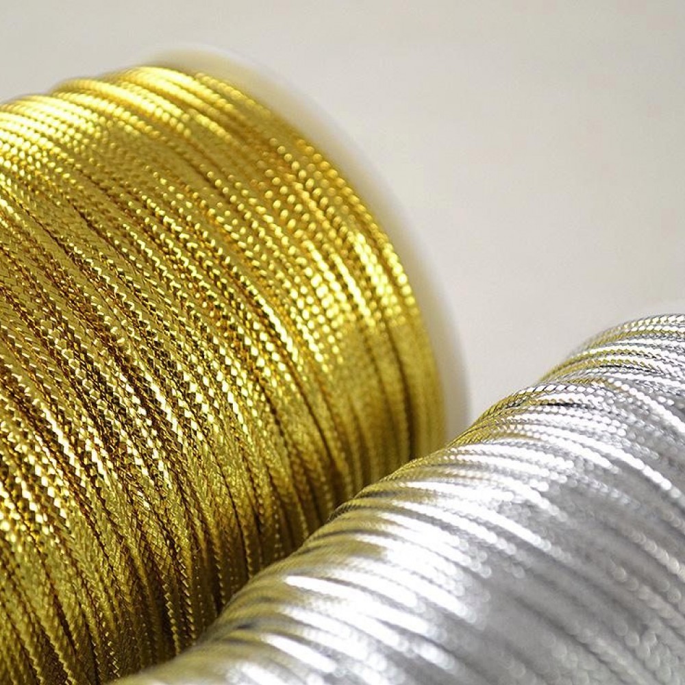 Κορδόνι μεταλλιζέ στρογγυλό χρυσό 2 mm X 100 m