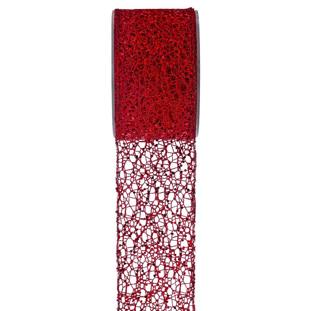 Κορδέλα πολυεστέρας κόκκινο 6.7 cm X 9 m