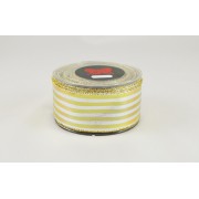 Κορδέλα λονέτα Foil Stripes ασημί-χρυσή 5.5 cm X 9 m