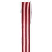 Κορδέλα βελούδο Orlando λευκή-κόκκινη 9 m