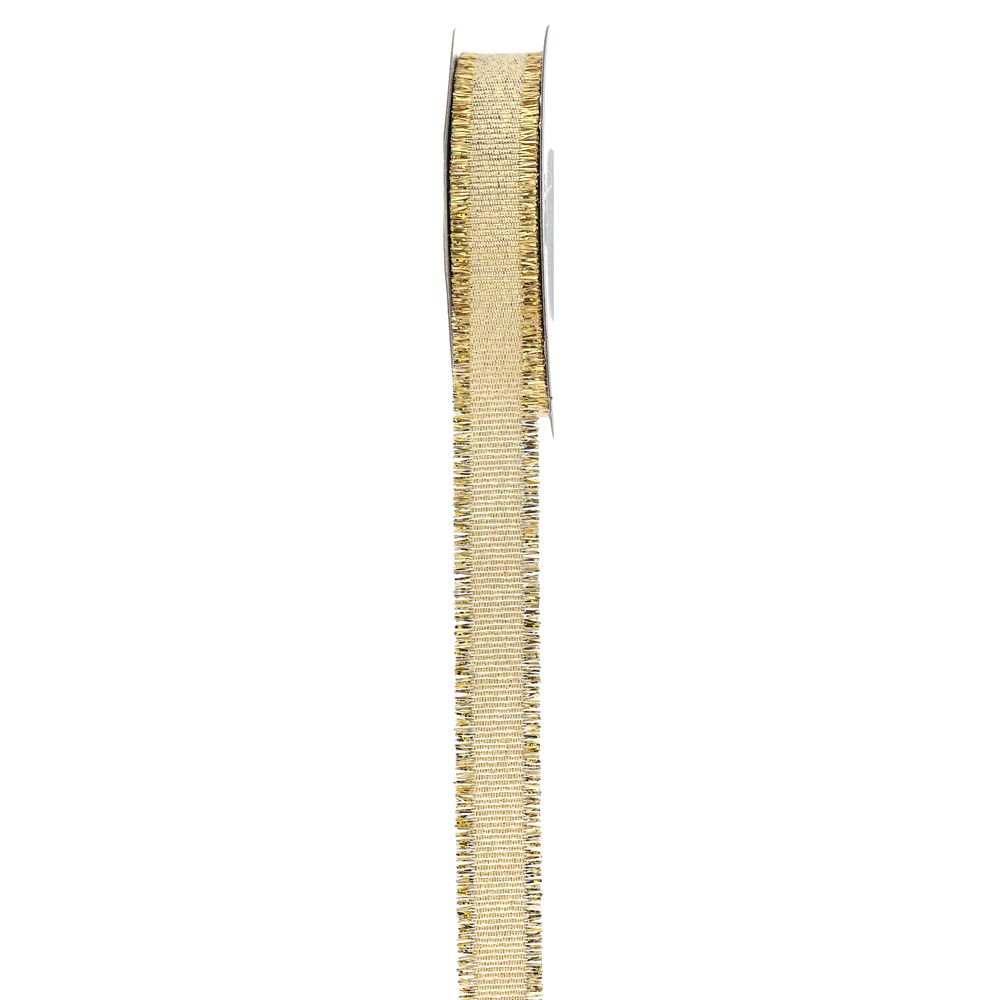 Κορδέλα πολυεστέρας-μεταλλιζέ χρυσό 1.6 cm X 9 m