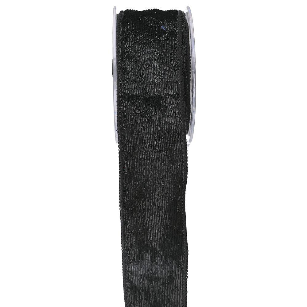 Κορδέλα shiny chic βελούδο μαύρη 4.5 m