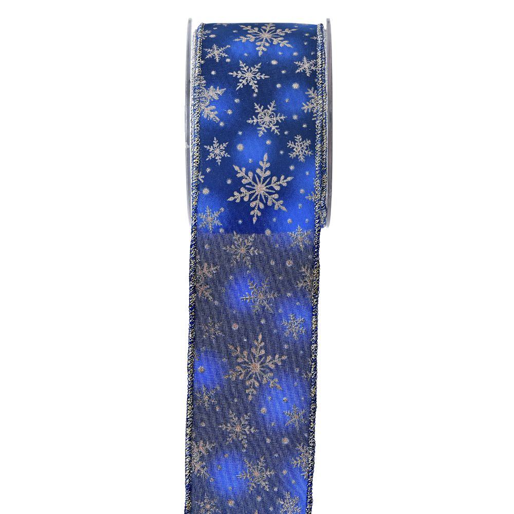Κορδέλα πολυεστέρας-glitter μπλε 7 cm X 9 m