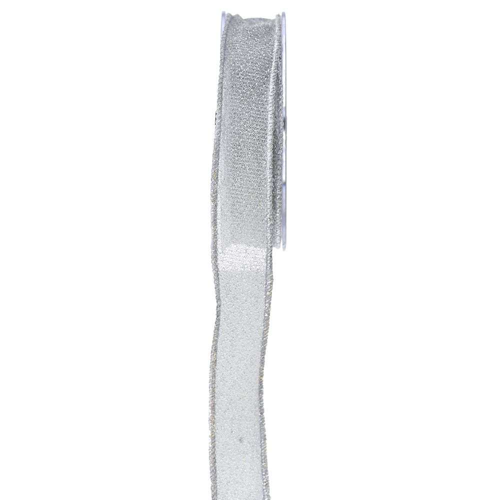 Κορδέλα πολυεστέρας-μεταλλιζέ ασημί 2.3 cm X 9 m