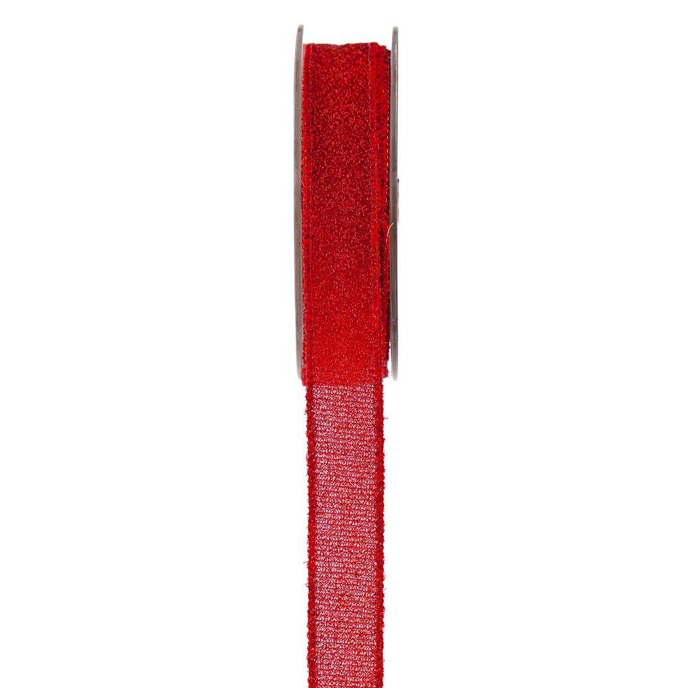 Κορδέλα πολυεστέρας-μεταλλιζέ κόκκινο 2.3 cm X 9 m