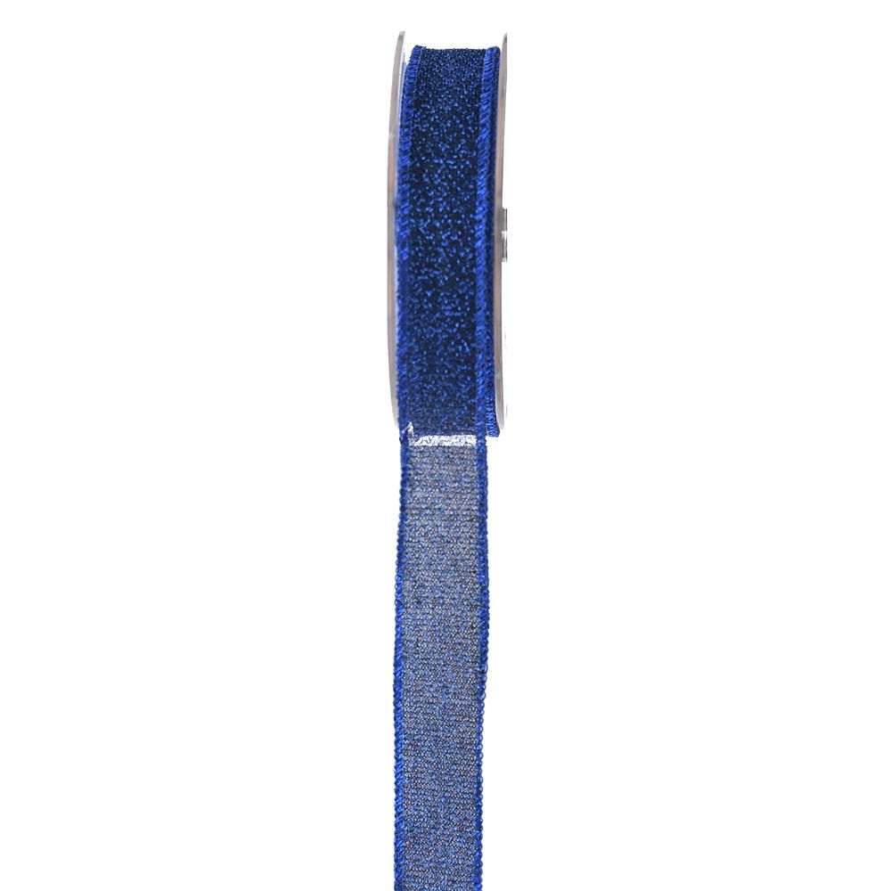 Κορδέλα πολυεστέρας-μεταλλιζέ μπλε 2.3 cm X 9 m