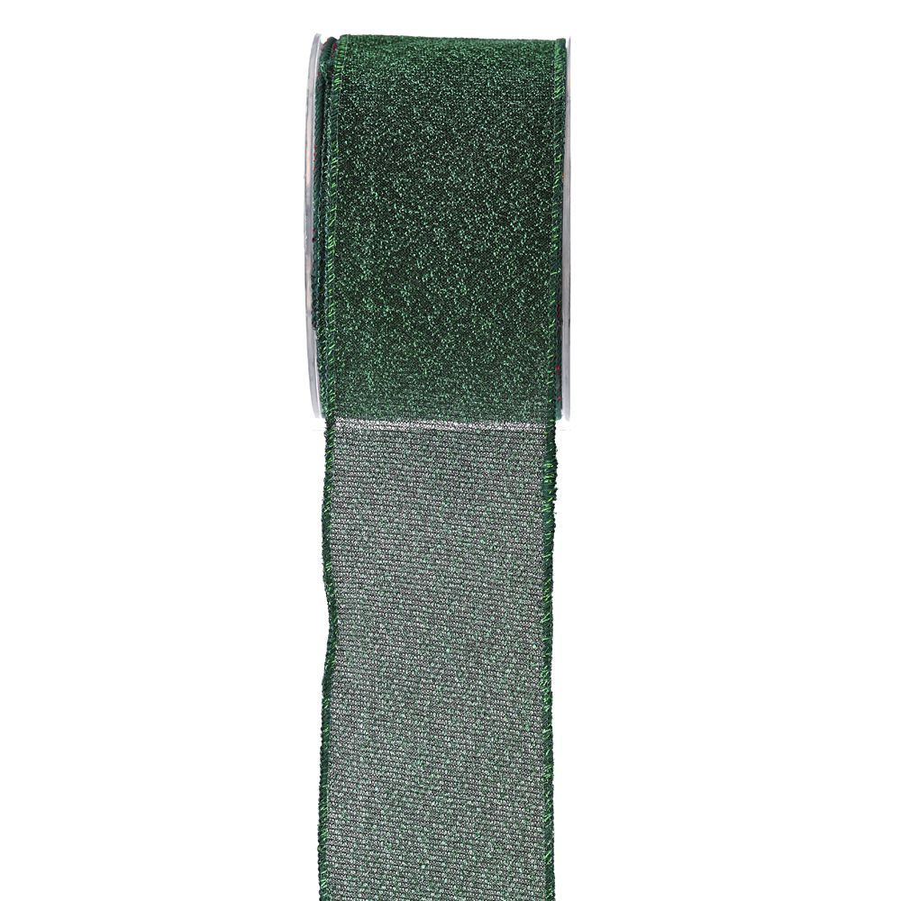 Κορδέλα πολυεστέρας-μεταλλιζέ πράσινο 7 cm X 9 m