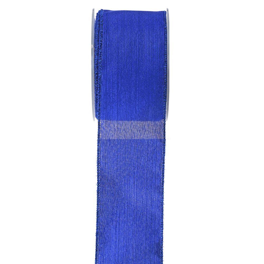 Κορδέλα πολυεστέρας-μεταλλιζέ μπλε 7 cm X 9 m