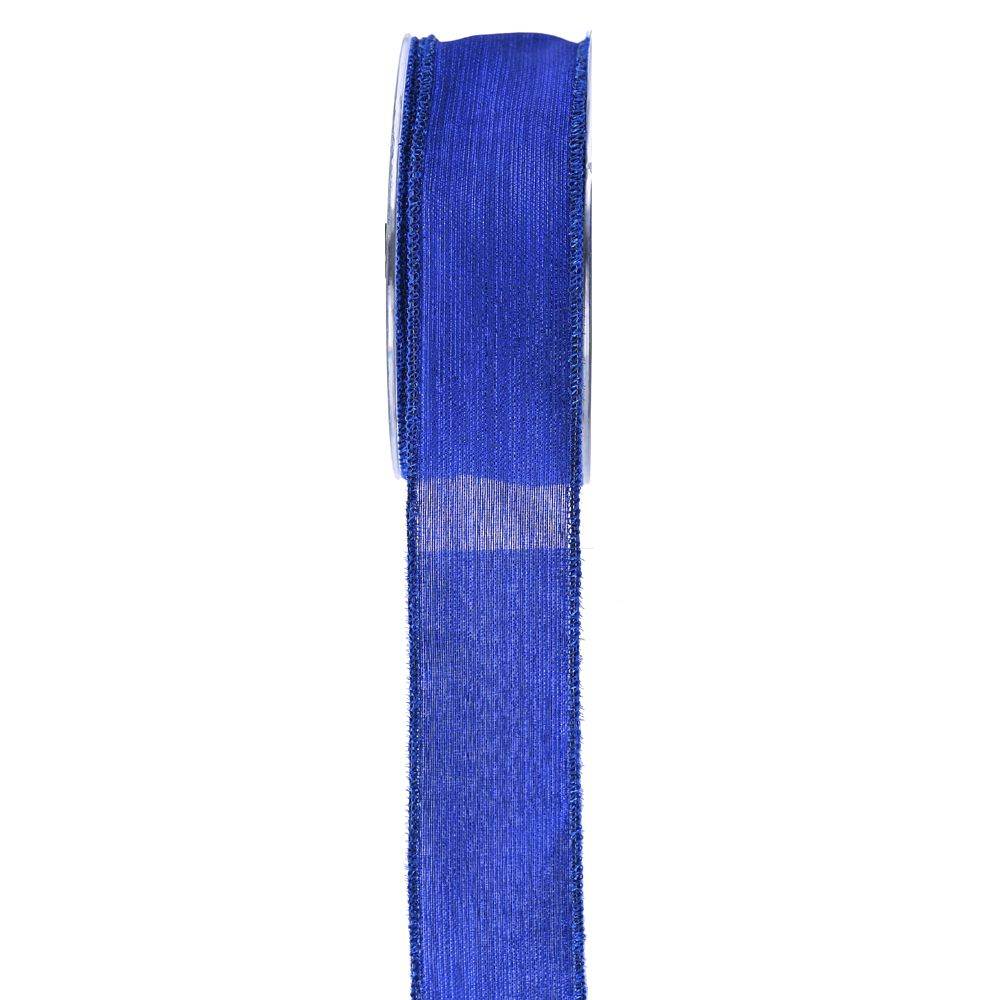 Κορδέλα πολυεστέρας-μεταλλιζέ μπλε 4.3 cm X 9 m