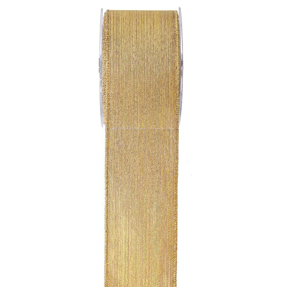 Κορδέλα πολυεστέρας-μεταλλιζέ χρυσό 7 cm X 9 m