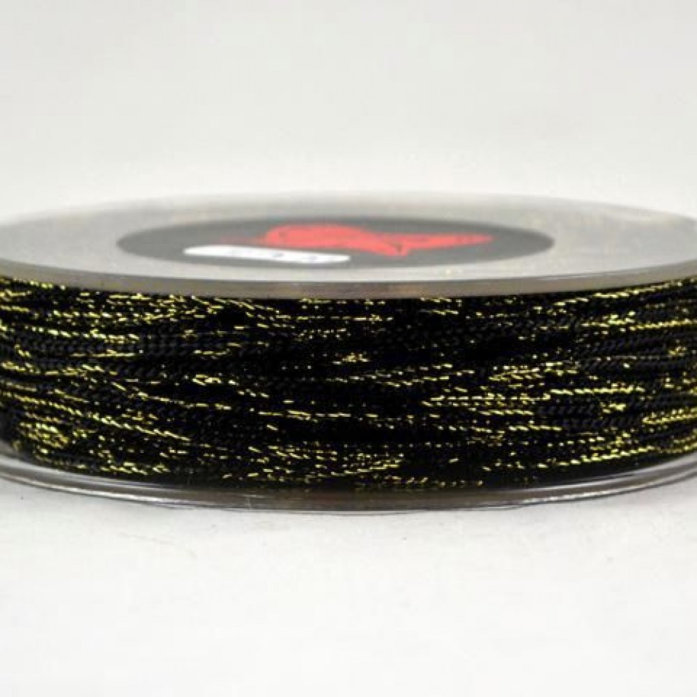 Κορδόνι μεταλλιζέ Flash μαύρο-χρυσό 1 mm X 50 m