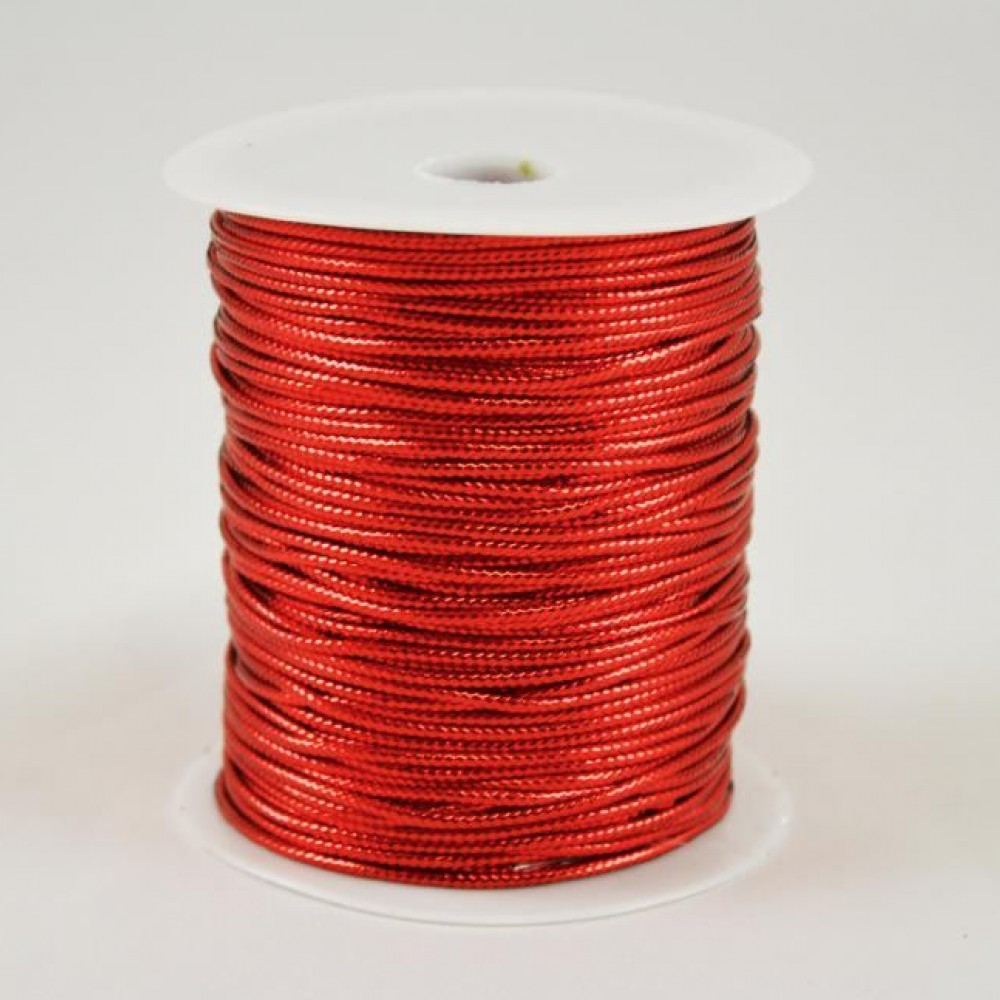 Κορδόνι μεταλλιζέ στρογγυλό κόκκινο 2 mm X 100 m