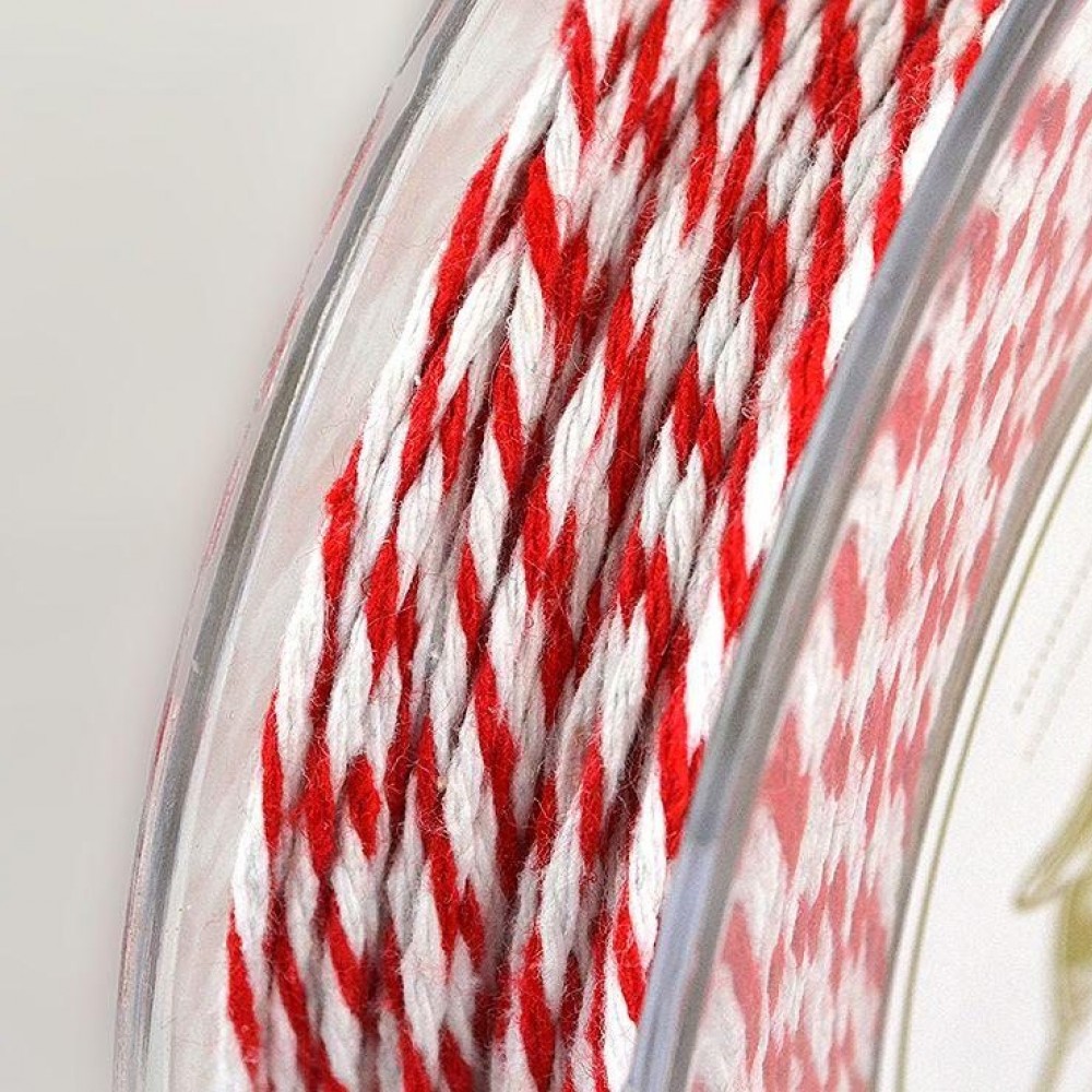 Κορδόνι βαμβάκι δίχρωμο λευκό-κόκκινο 2 mm X 50 m