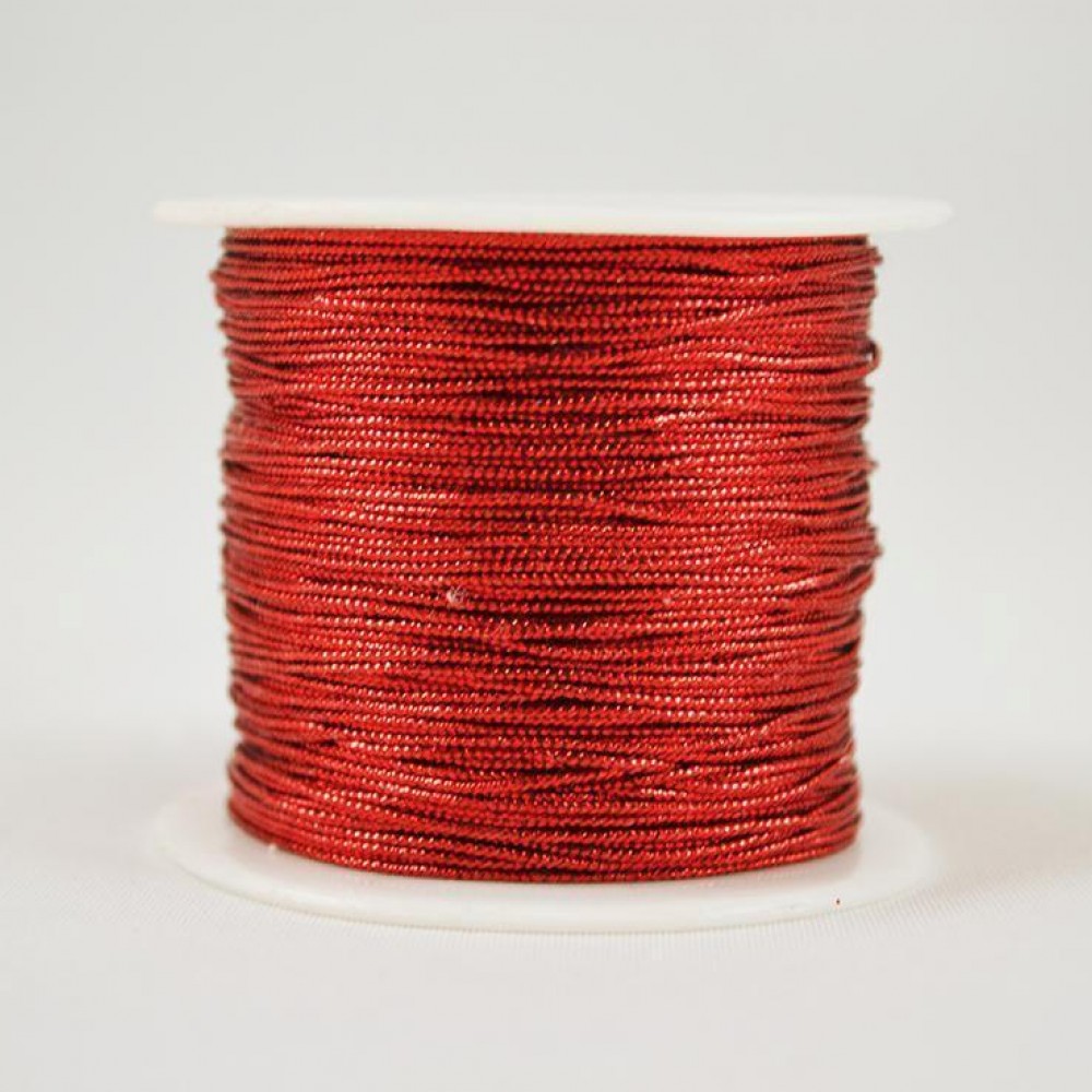 Κορδόνι μεταλλιζέ στρογγυλό κόκκινο 1 mm X 100 m