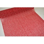 Ύφασμα δίχτυ βαμβακερό κολλαρισμένο διογκωμένο πουά κόκκινο 50cm X 5m