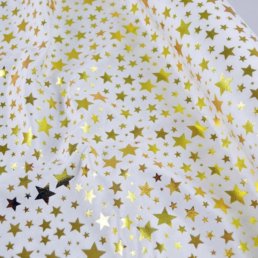 Ύφασμα βελούδο Holland Stars λευκό 50 cm X 3 m