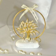 Γούρι δέντρο ζωής με κρίκο σε βότσαλο