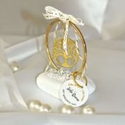 Γούρι δίχρωμο το Δέντρο της Ζωής μέσα σε κρίκο σε βότσαλο