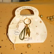 Γούρι μπρελόκ χρυσό φύλλα ελιάς