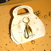 Γούρι μπρελόκ χρυσό φύλλα ελιάς