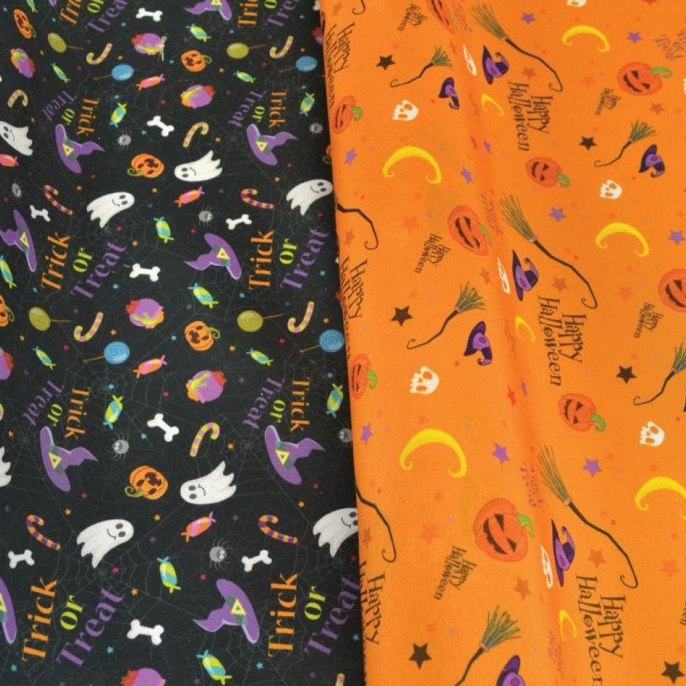 Ύφασμα Witches μαύρο 48 cm x 5 m