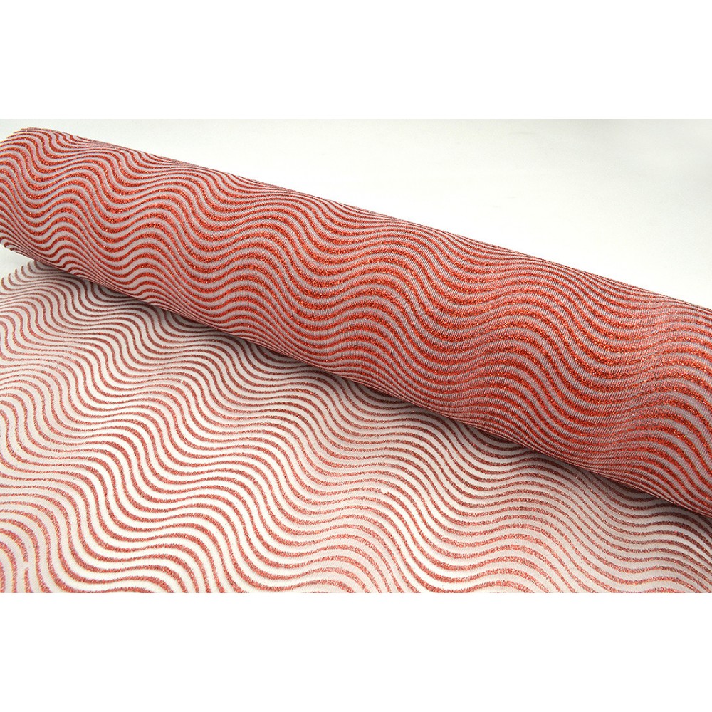 Ύφασμα Fabric Wavy Glitter κόκκινο 9 m
