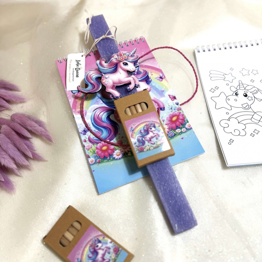 Λαμπάδα αρωματική μπλοκ ζωγραφικής μονόκερος