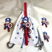 Λαμπάδα αρωματική κόκκινη με τον Captain America και σακίδιο