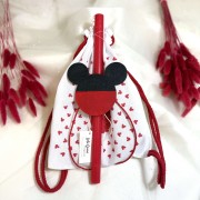 Λαμπάδα αρωματική κόκκινη με τον Miky και σακίδιο