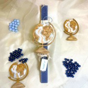 Λαμπάδα αρωματική ξύλινη υδρόγειος φωτιζόμενη