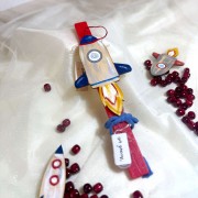 Λαμπάδα αρωματική ξύλινο διαστημόπλοιο φωτιζόμενη