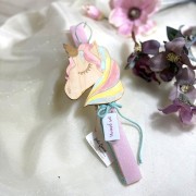 Λαμπάδα αρωματική ξύλινος φωτιζόμενος μονόκερος