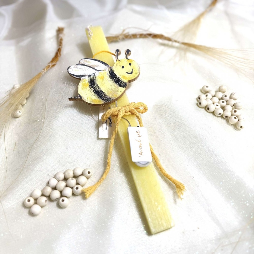 Λαμπάδα αρωματική ξύλινη φωτιζόμενη μελισσούλα