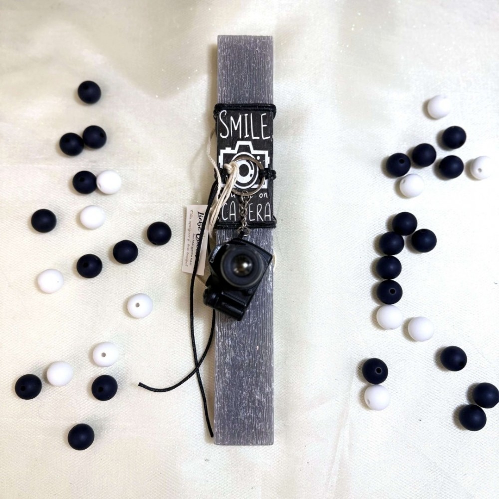 Λαμπάδα αρωματική μπρελόκ φωτογραφική μηχανή μαύρη