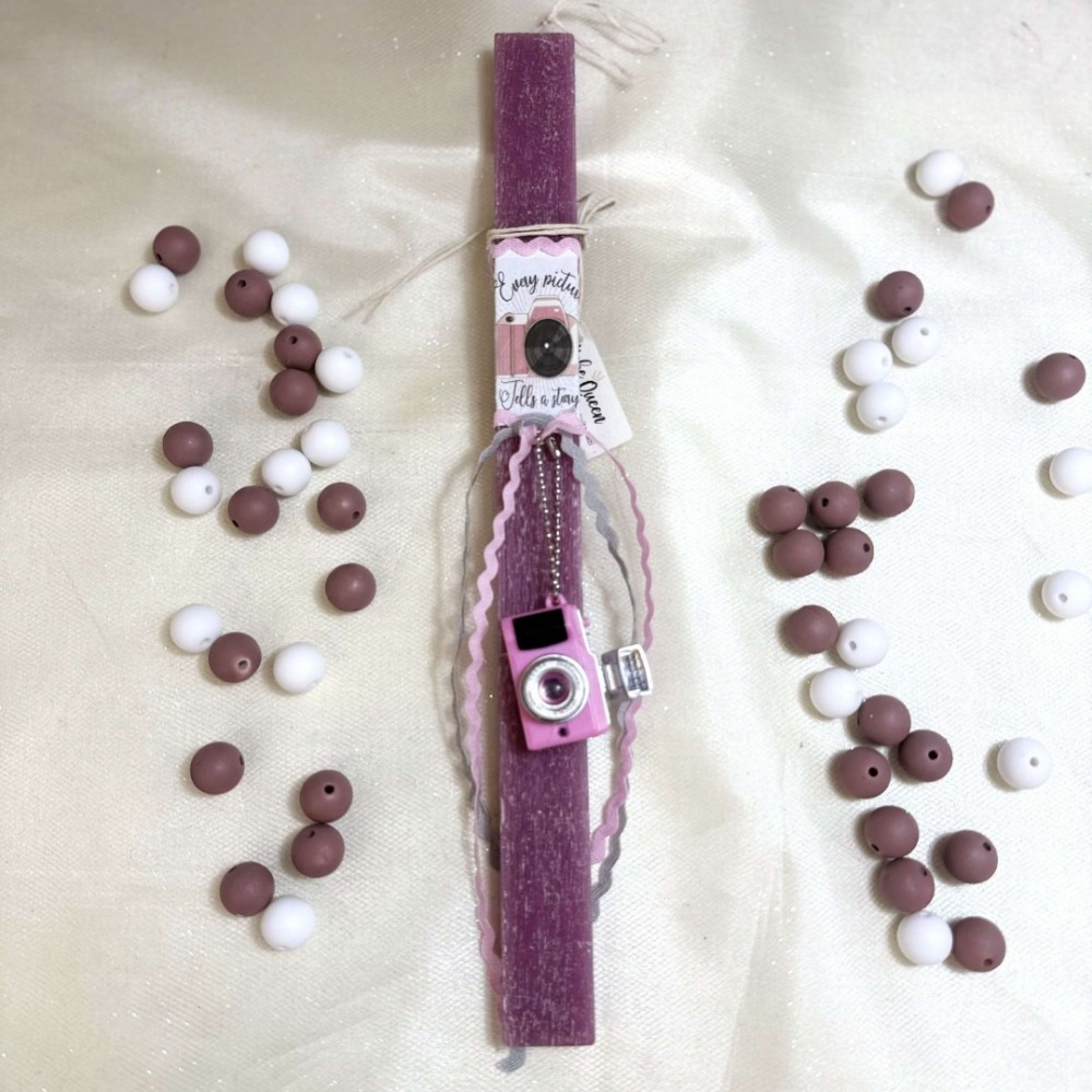 Λαμπάδα αρωματική μπρελόκ φωτογραφική μηχανή ροζ