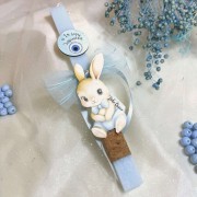 Λαμπάδα γαλάζια αρωματική κουνελάκι Η Πρώτη μου Λαμπάδα