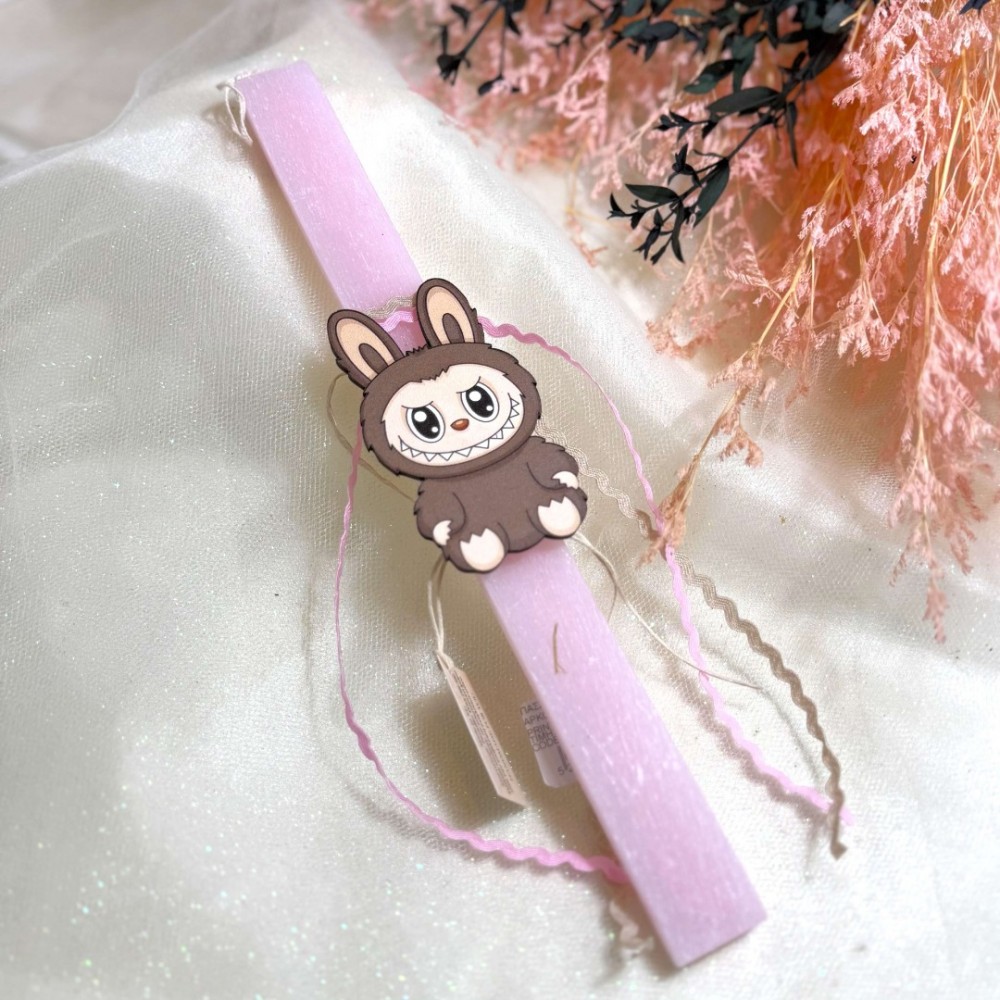 Λαμπάδα αρωματική αρκουδάκι Labubu ροζ