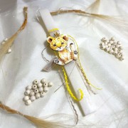 Λαμπάδα αρωματική λευκή με λιονταράκι